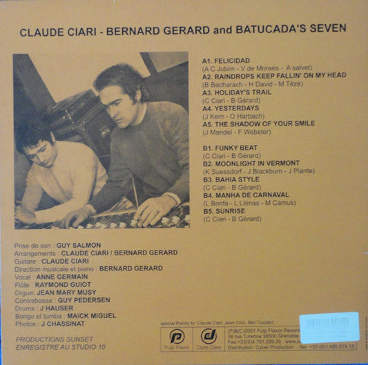 Claude Ciari - Claude Ciari - Bernard Gerard And The The Batucada Seven (Vinyl, LP, Album, Reissue) Very Good Plus (VG+) / Very Good Plus (VG+)