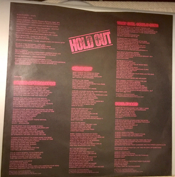 Jackson Browne - Hold Out (Vinyl, LP, Album, Stereo)