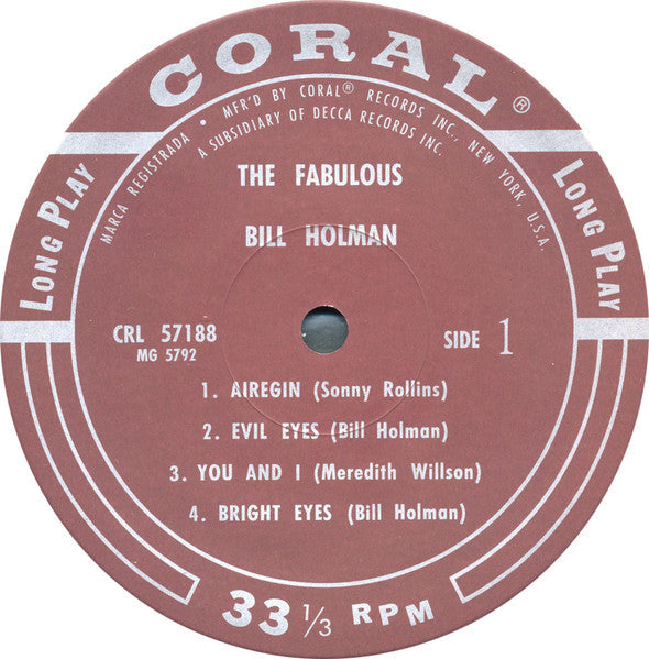 Bill Holman - The Fabulous Bill Holman (Vinyl, LP, Album, Reissue) Very Good Plus (VG+) / Very Good Plus (VG+)