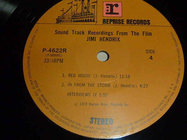 Jimi Hendrix - Sound Track Recordings From The Film "Jimi Hendrix" ...