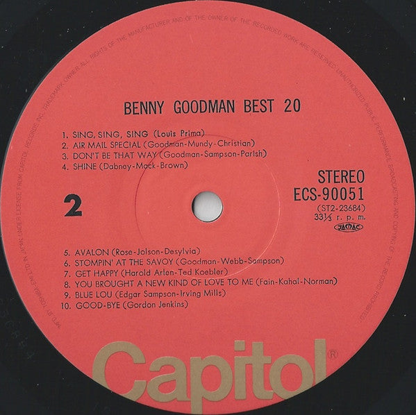 Benny Goodman - Best 20 (Vinyl, LP, Compilation) Very Good (VG) / Good Plus (G+)