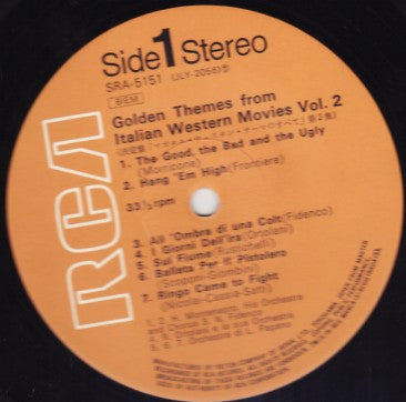 Various - Golden Themes From Italian Western Movies Vol. 2 (Vinyl, LP, Compilation, Stereo) Good Plus (G+) / Very Good (VG)