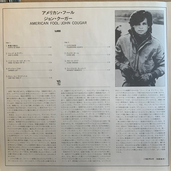 John Cougar Mellencamp - American Fool (Vinyl, LP, Album, Stereo)