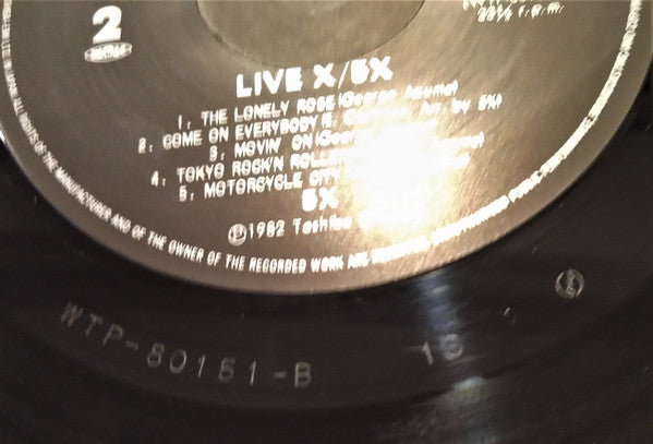 5X (2) - Live X (Vinyl, LP, Album, Stereo) Very Good Plus (VG+) / Very Good Plus (VG+)
