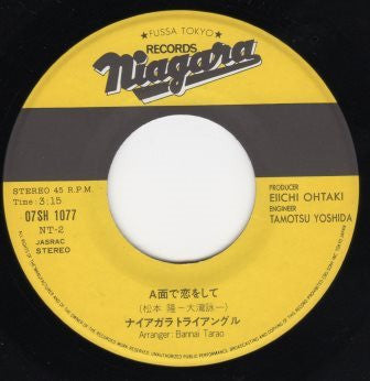 Niagara Triangle - Falling in Love on Side A / Farewell to the Trans-Siberian Railway (Vinyl, 7", 45 RPM, Single, Stereo) Near Mint (NM or M-) / Very Good Plus (VG+)