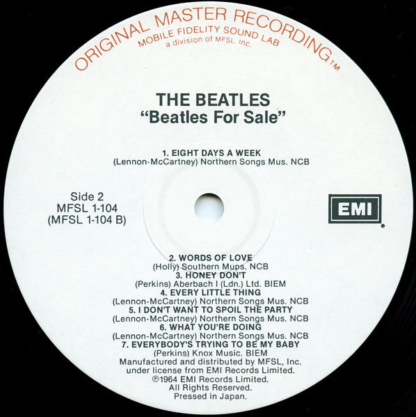 The Beatles - Beatles For Sale (Vinyl, LP, Album, Limited Edition, Reissue, Remastered, Stereo) Mint (M) / Mint (M)