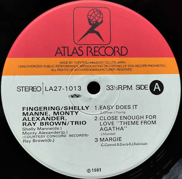 Shelly Manne - Fingering (Vinyl, LP, Album) Very Good (VG) / Very Good (VG)