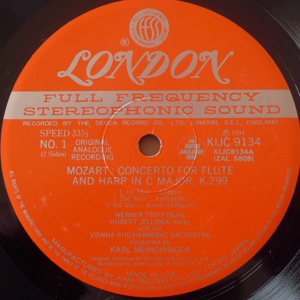 Wolfgang Amadeus Mozart - Flute & Harp Concerto / Clarinet Concerto (Vinyl, LP, Reissue) Very Good Plus (VG+) / Very Good Plus (VG+)