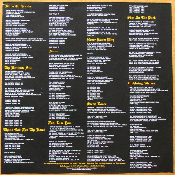 Ozzy Osbourne - The Ultimate Sin = 罪と罰 (Vinyl, LP, Album, Stereo)