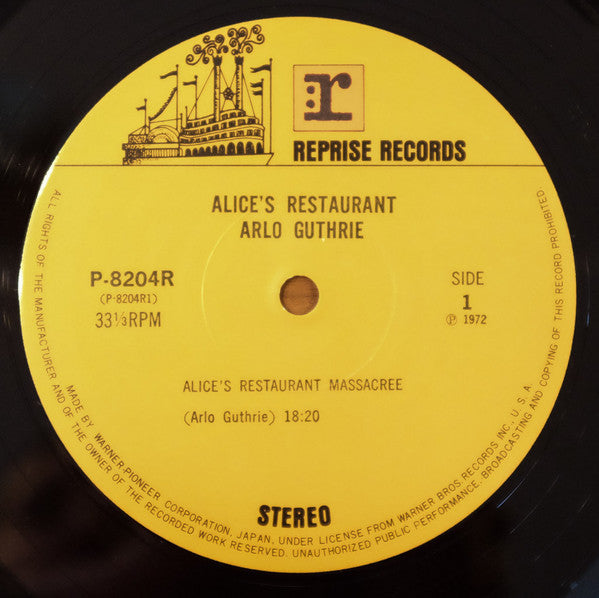 Arlo Guthrie - Alice's Restaurant (Vinyl, LP, Album, Stereo) Very Good Plus (VG+) / Good Plus (G+)