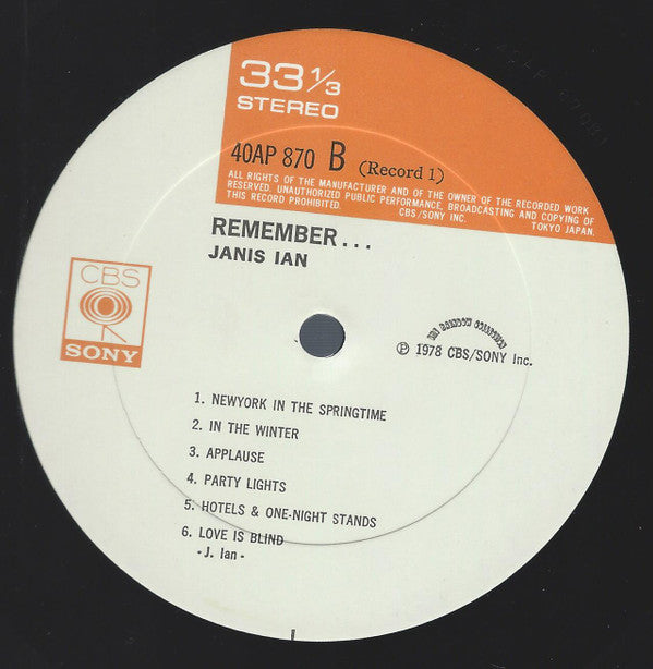 Janis Ian - Remember ... (Vinyl, LP, Album)