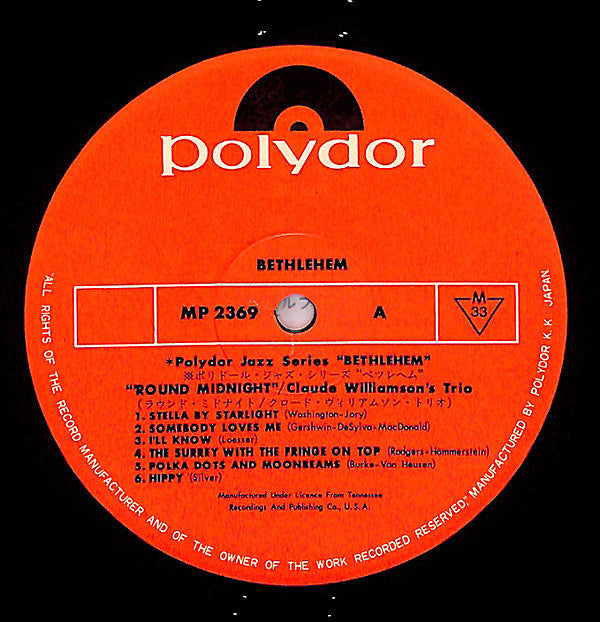 The Claude Williamson Trio - 'Round Midnight (Vinyl, LP, Album, Reissue, Mono) Very Good Plus (VG+) / Very Good Plus (VG+)