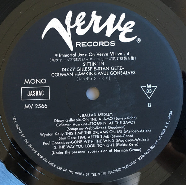 Dizzy Gillespie - Sittin' In (Vinyl, LP, Album, Reissue, Mono)