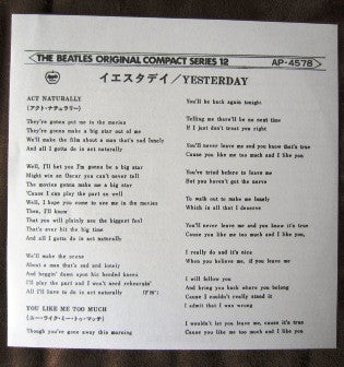 The Beatles - Yesterday (Vinyl, 7", 33 ⅓ RPM, EP, Reissue, Stereo) Near Mint (NM or M-) / Very Good Plus (VG+)