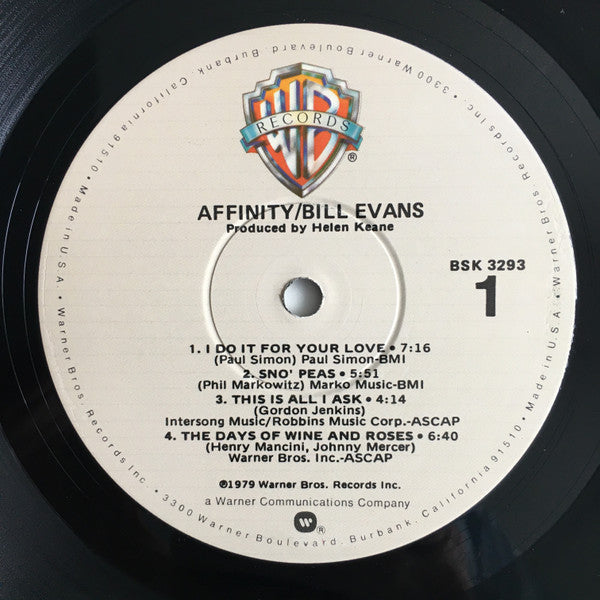Bill Evans - Affinity (Vinyl, LP, Album) Very Good Plus (VG+) / Near Mint (NM or M-)