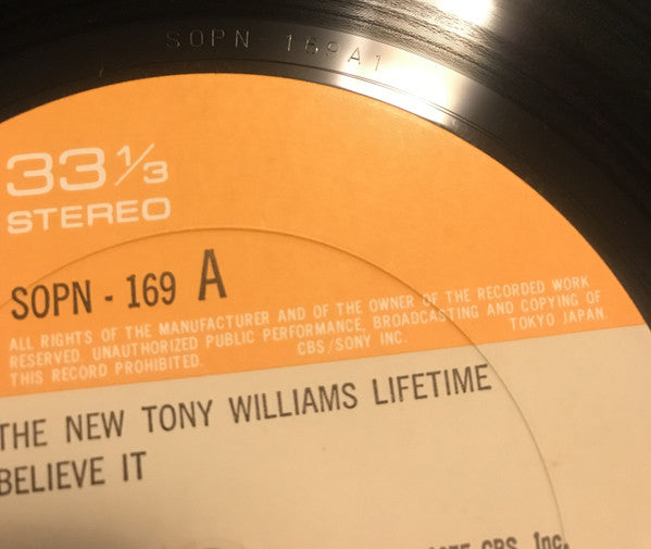 The New Tony Williams Lifetime - Believe It (Vinyl, LP, Album) Near Mint (NM or M-) / Good Plus (G+)