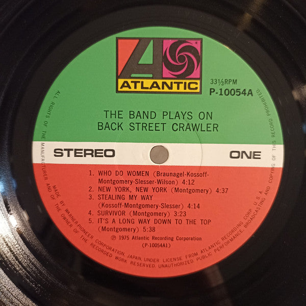 Back Street Crawler - The Band Plays On (Vinyl, LP, Album) Near Mint (NM or M-) / Very Good (VG)
