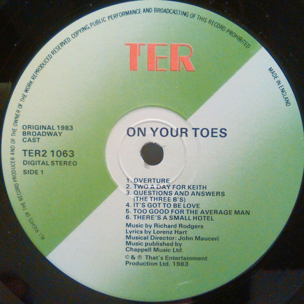 Rodgers & Hart - On Your Toes - Original 1983 Broadway Cast (2xVinyl, LP, Album, Stereo) Near Mint (NM or M-) / Very Good Plus (VG+)