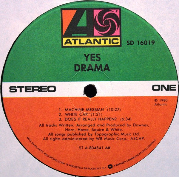 Yes - Drama (Vinyl, LP, Album, Stereo) Very Good Plus (VG+) / Good Plus (G+)