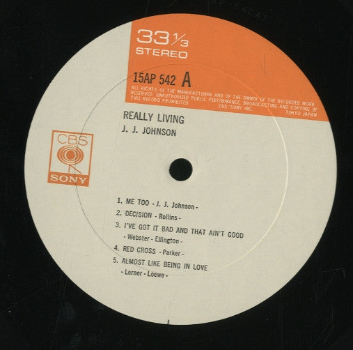 The J.J. Johnson Sextet - Really Livin' (Vinyl, LP, Album, Reissue, Stereo) Very Good Plus (VG+) / Very Good (VG)