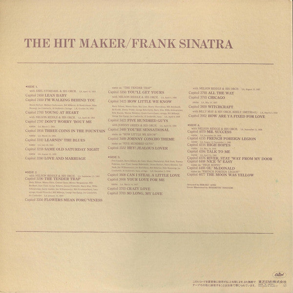 Frank Sinatra - The Hit Maker (2xVinyl, LP, Compilation, Mono) Very Good Plus (VG+) / Very Good (VG)