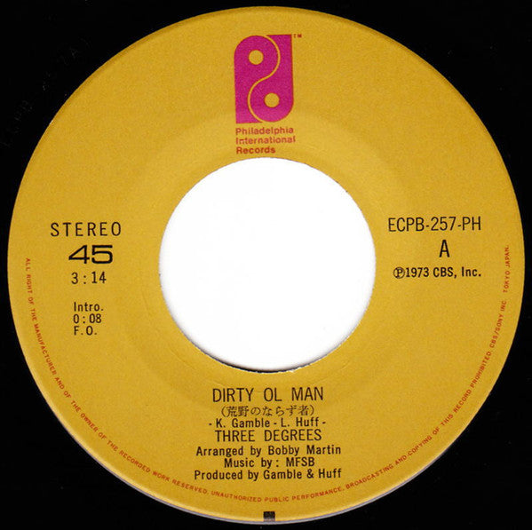 The Three Degrees - Dirty Ol' Man (Vinyl, 7", 45 RPM, Single) Very Good (VG) / Very Good Plus (VG+)