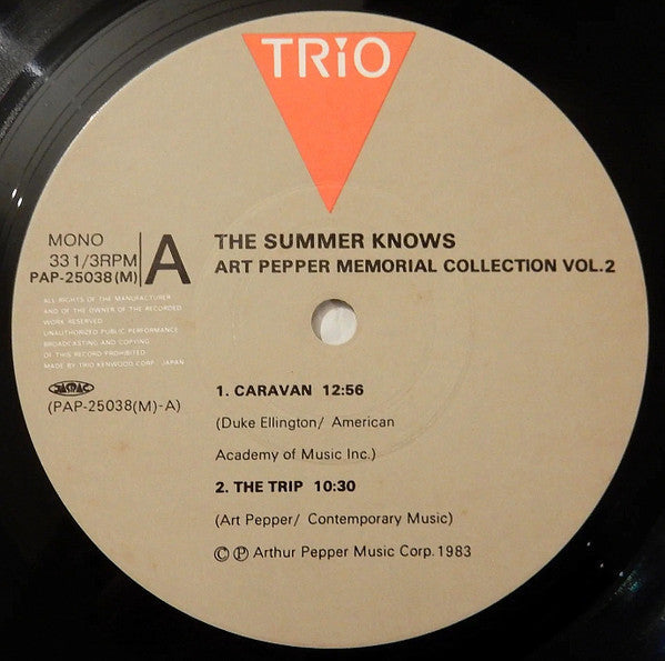 Art Pepper - The Summer Knows (Vinyl, LP, Album, Mono) Very Good Plus (VG+) / Very Good Plus (VG+)