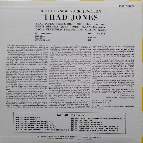 Thad Jones - Detroit-New York Junction (Vinyl, LP, Album, Reissue, Mono) Near Mint (NM or M-) / Near Mint (NM or M-)