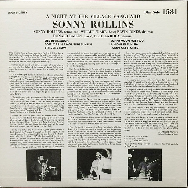 Sonny Rollins - A Night At The "Village Vanguard" (Vinyl, LP, Album...