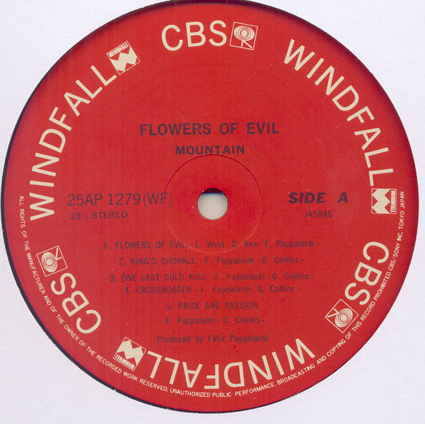Mountain - Flowers Of Evil (Vinyl, LP, Album, Reissue) Very Good (VG) / Very Good (VG)