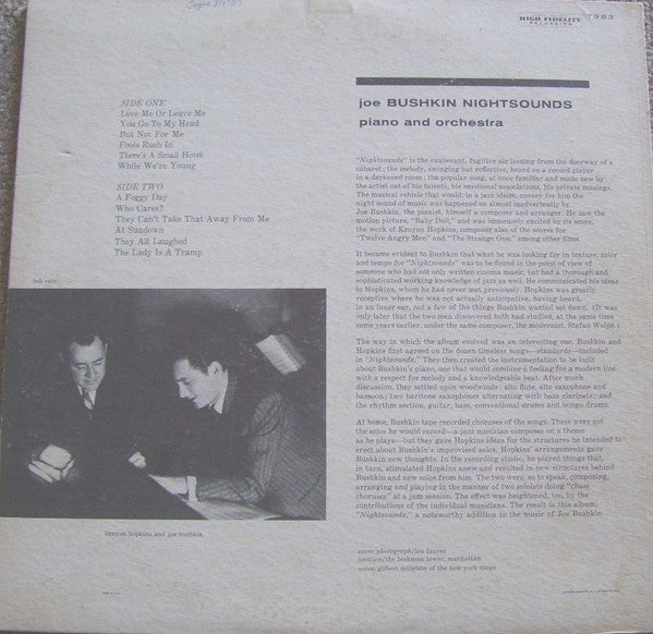 Joe Bushkin - Nightsounds (Vinyl, LP, Album, Mono) Very Good (VG) / Good Plus (G+)