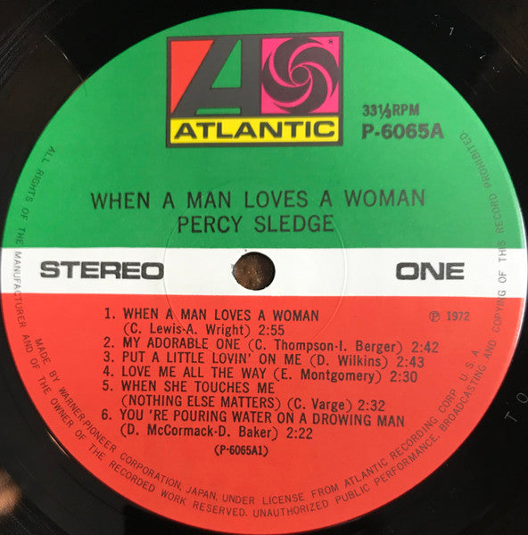 Percy Sledge - When A Man Loves A Woman (Vinyl, LP, Album) Very Good Plus (VG+) / Very Good (VG)