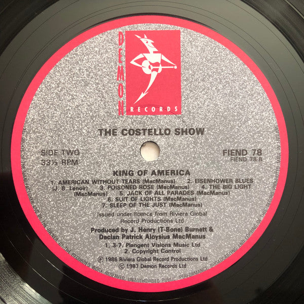 The Costello Show - King Of America (Vinyl, Vinyl, All Media, LP, Album, Reissue, LP, Limited Edition) Very Good Plus (VG+) / Very Good Plus (VG+)