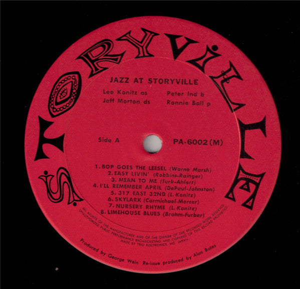 Lee Konitz - Jazz At Storyville (Vinyl, LP, Compilation, Reissue)