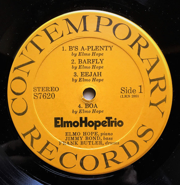 Elmo Hope Trio - With Jimmy Bond & Frank Butler (Vinyl, LP, Album, Reissue, Remastered, Stereo) Very Good Plus (VG+) / Very Good (VG)