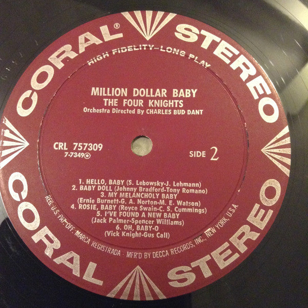 The Four Knights - Million Dollar Baby (Vinyl, LP, Album, Stereo) Good Plus (G+) / Good (G)
