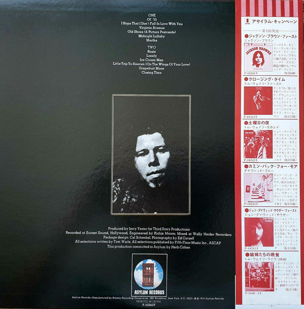 Tom Waits - Closing Time (Vinyl, LP, Album, Stereo)