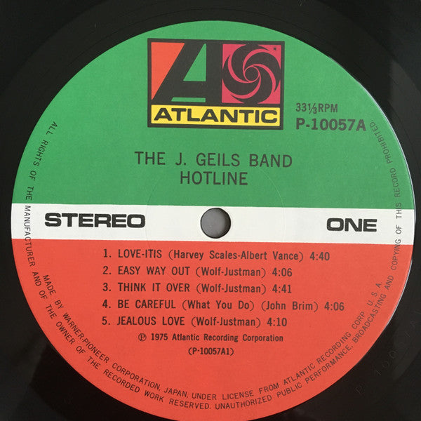 The J. Geils Band - Hotline (Vinyl, LP, Album) Very Good Plus (VG+) / Very Good Plus (VG+)