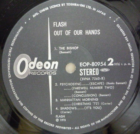 Flash (25) - Out Of Our Hands (Vinyl, LP, Album) Very Good Plus (VG+) / Very Good Plus (VG+)