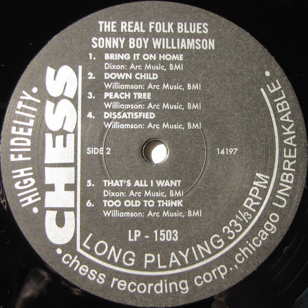 Sonny Boy Williamson (2) - The Real Folk Blues (Vinyl, LP, Album, Reissue, Remastered, Mono) Near Mint (NM or M-) / Very Good Plus (VG+)