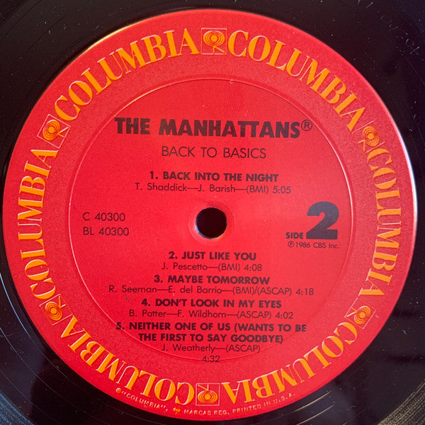 Manhattans - Back To Basics (Vinyl, LP, Album, Stereo) Good Plus (G+) / Fair (F)