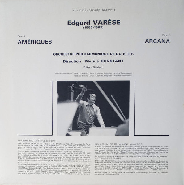 Edgard Varèse - Amériques / Arcana (Vinyl, LP) Very Good Plus (VG+) / Very Good Plus (VG+)