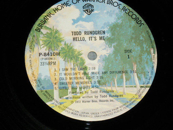 Todd Rundgren - Hello It's Me (Vinyl, LP, Compilation) Very Good Plus (VG+) / Very Good Plus (VG+)