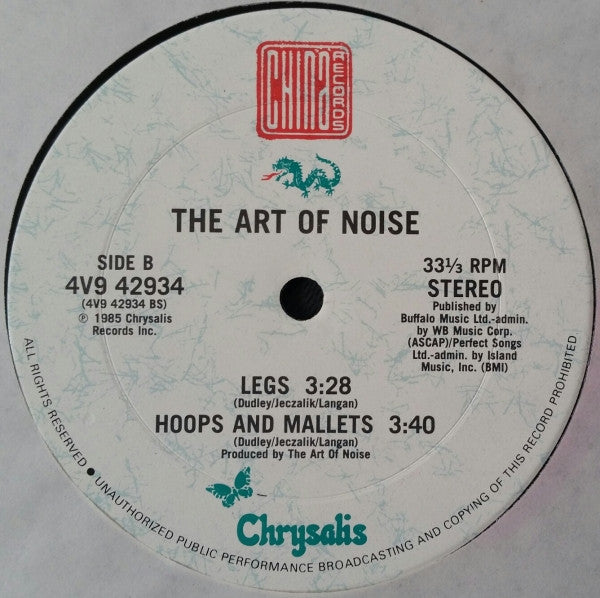 The Art Of Noise - Legs (Vinyl, 12", 33 ⅓ RPM, Single, Stereo) Very Good Plus (VG+) / Very Good (VG)