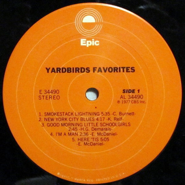 The Yardbirds - Favorites (Vinyl, LP, Compilation, Stereo) Very Good Plus (VG+) / Very Good Plus (VG+)
