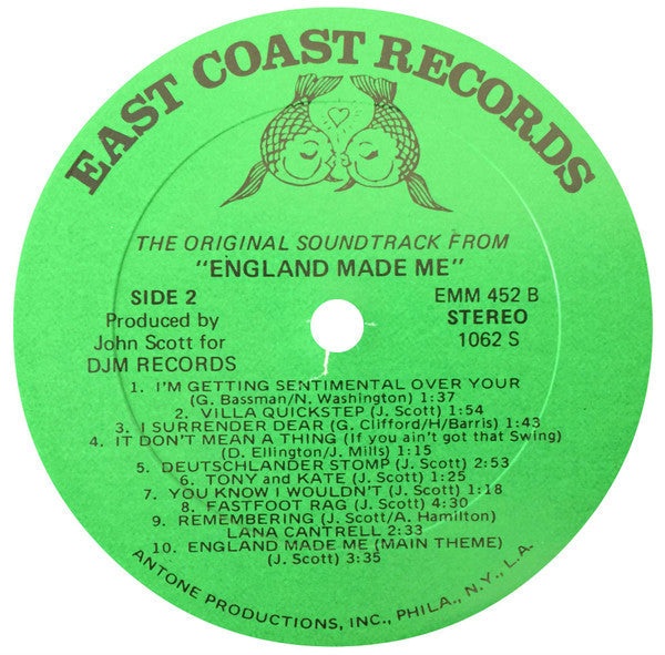 John Scott - England Made Me (The Original Soundtrack) (Vinyl, LP, Stereo) Very Good Plus (VG+) / Very Good Plus (VG+)