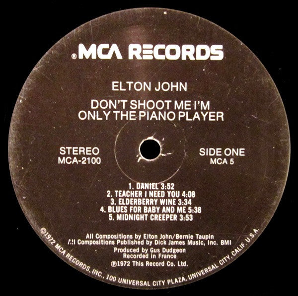 Elton John - Don't Shoot Me I'm Only The Piano Player (Vinyl, LP, Album) Very Good (VG) / Good Plus (G+)