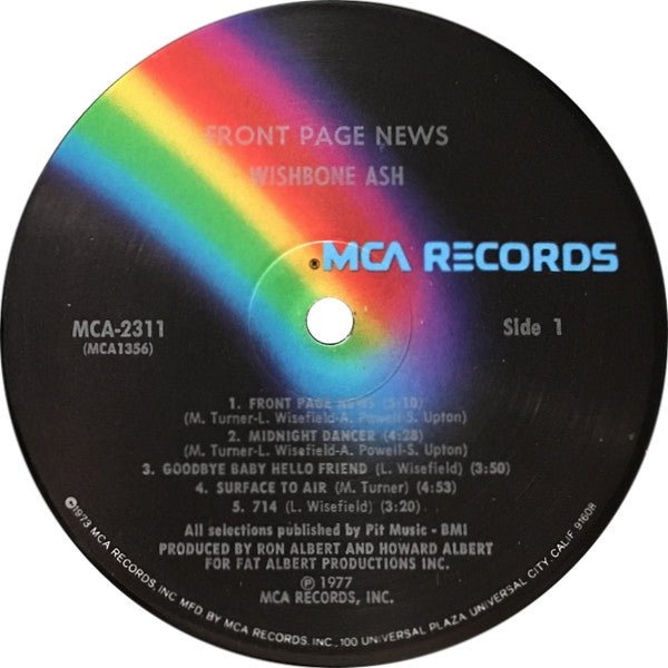 Wishbone Ash - Front Page News (Vinyl, LP, Album) Very Good Plus (VG+) / Very Good (VG)
