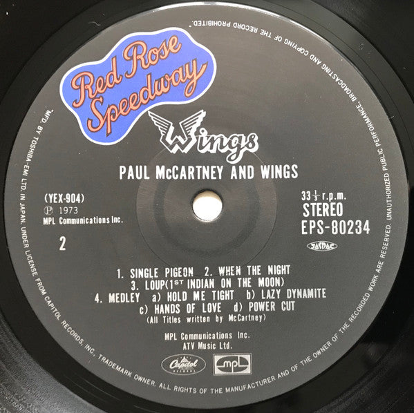 Wings (2) - Red Rose Speedway (Vinyl, LP, Album, Reissue) Very Good Plus (VG+) / Very Good Plus (VG+)