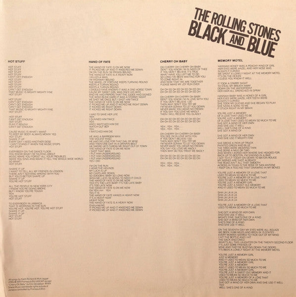 The Rolling Stones - Black and Blue (Vinyl, LP, Album, Stereo) Very Good Plus (VG+) / Good Plus (G+)